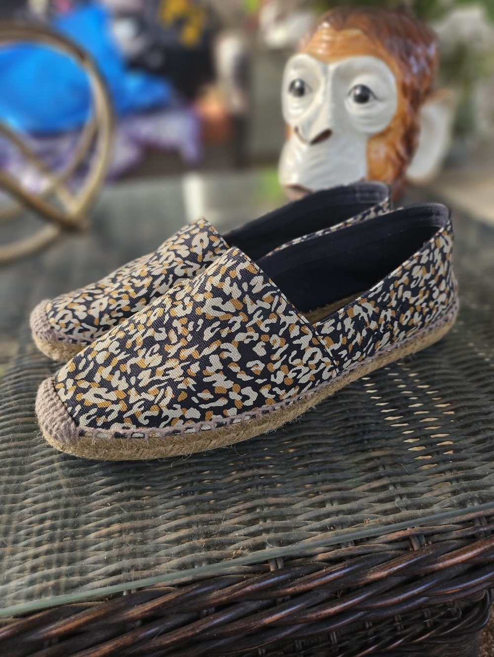 Saint Laurent Leopard Abstract Animal Print Canvas espadrilles Size 39 Italy - Picture 3 of 13